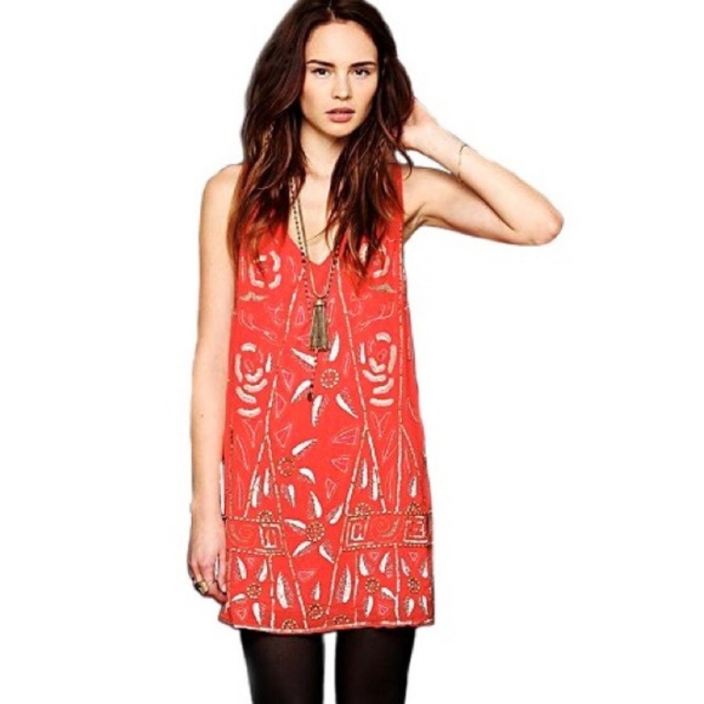 Free People Sequin Red Dress NWOT!